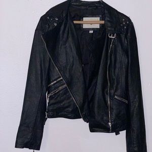 Black faux leather jacket